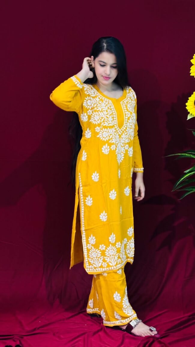 Yellow co-ord  set Modal fabric - Image 2