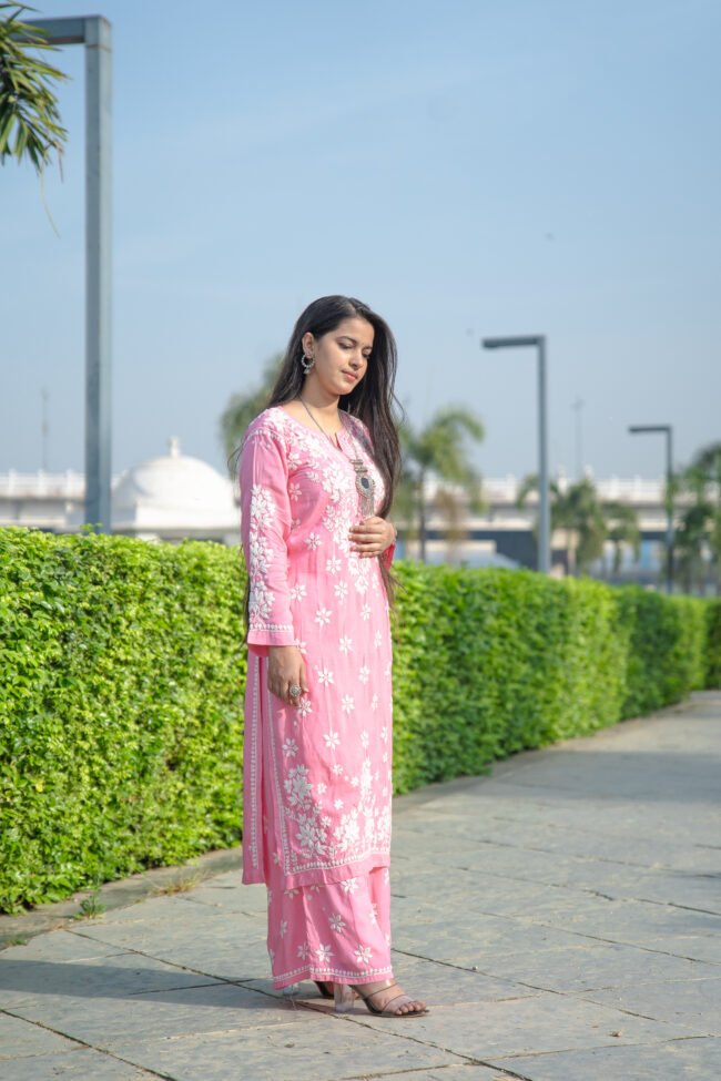 Pink Modal Plazzo set Dyeable