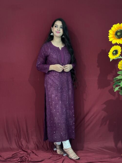 Vine Viscose with mukaish work 6D Kurti