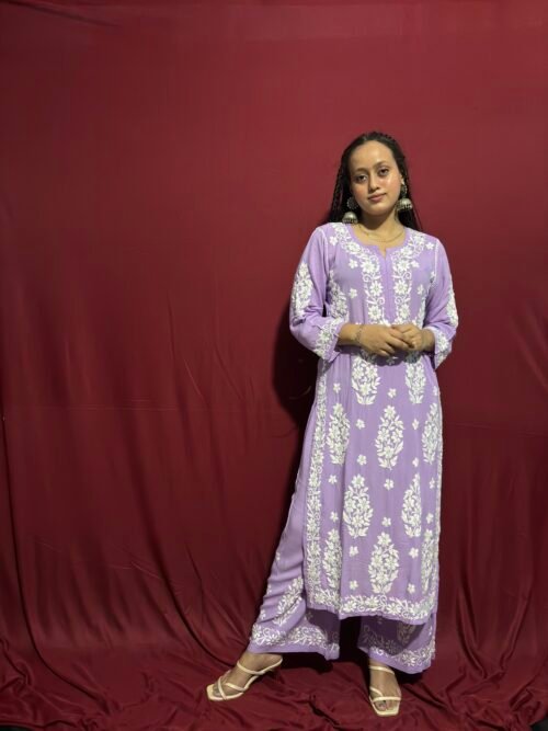 Lavender Modal fabric Premium 3D work co-ord set