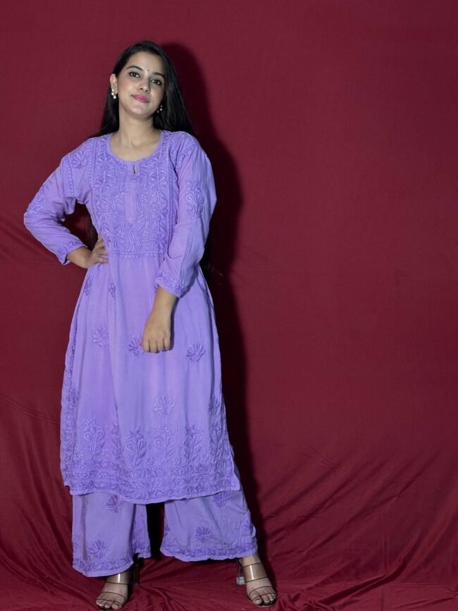 Lavender Modal Fabric co-ord set 7D work