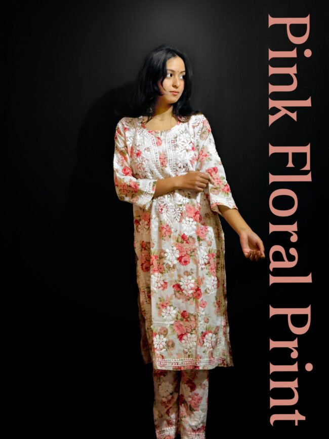 Beautiful Pink Mul-Mul fabric 3d work design