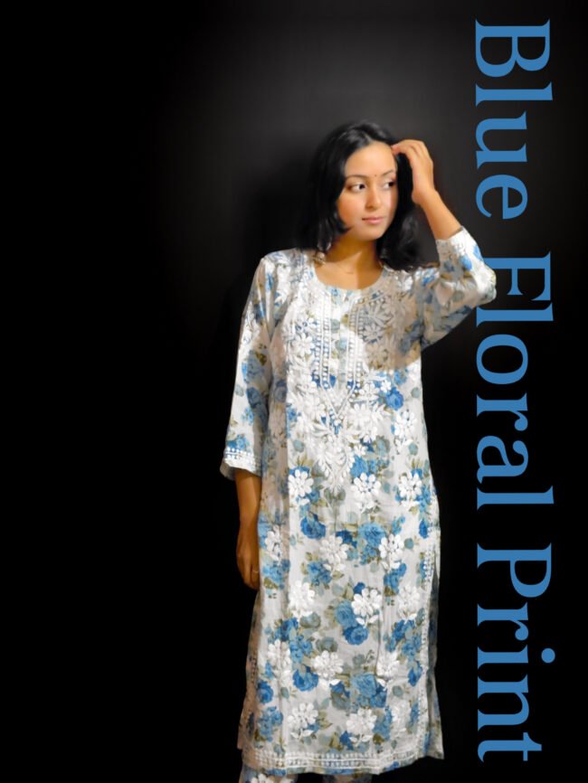 Beautiful Blue Mul-Mul co-ord Set 3D design