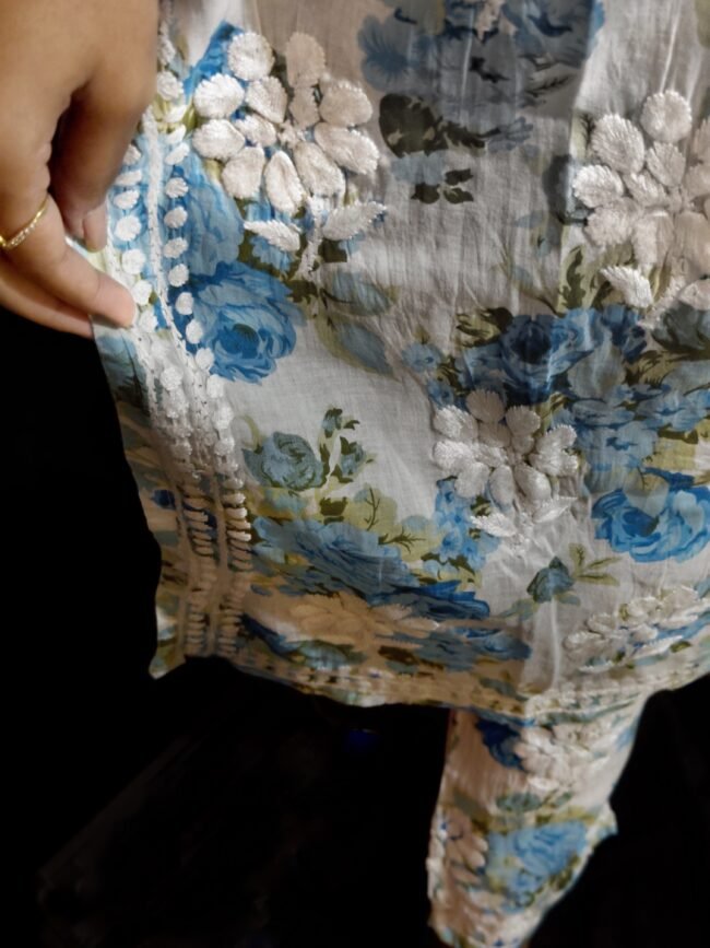 Beautiful Blue Mul-Mul co-ord Set 3D design - Image 4
