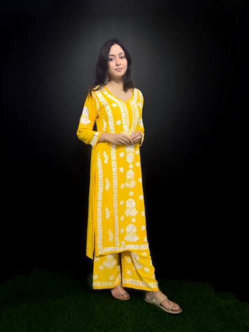 Yellow modal fabric 3d work design