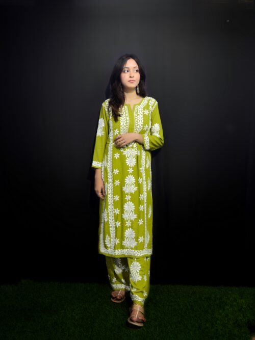 Green Modal Fabric 3D Work Design