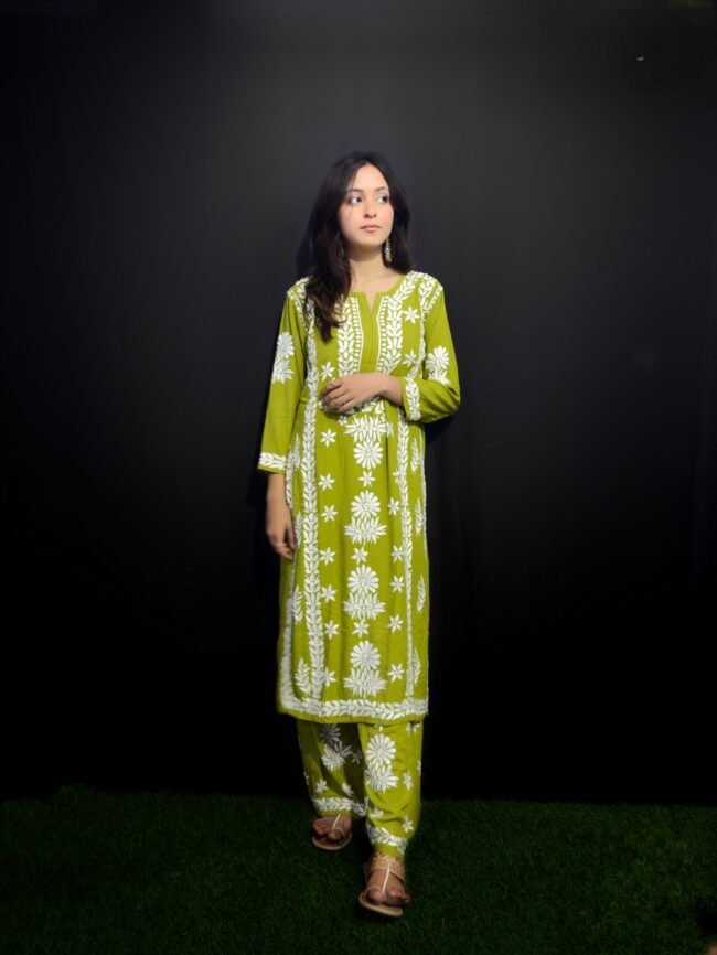 Green Modal Fabric 3D Work Design